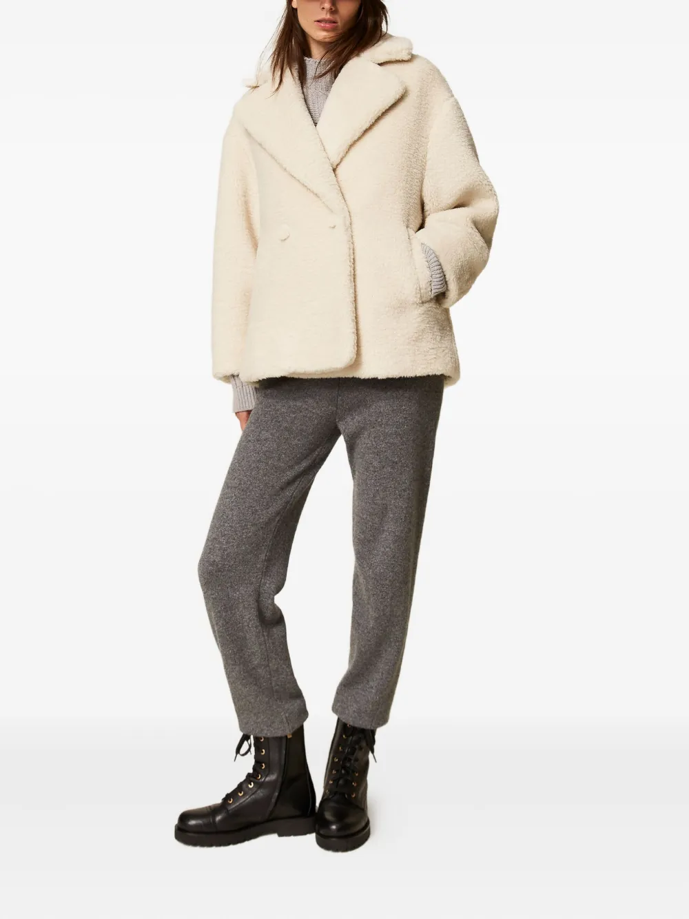 TWINSET double-breasted coat | Faux Fur & Shearling Coats | Image 2