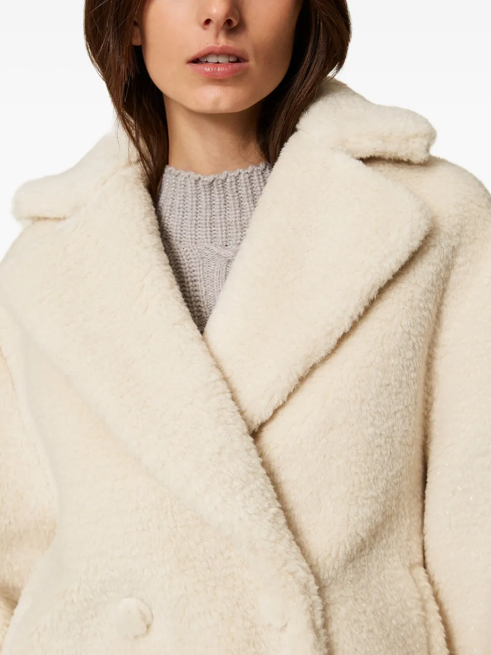 TWINSET Jas met dubbele rij knopen Beige