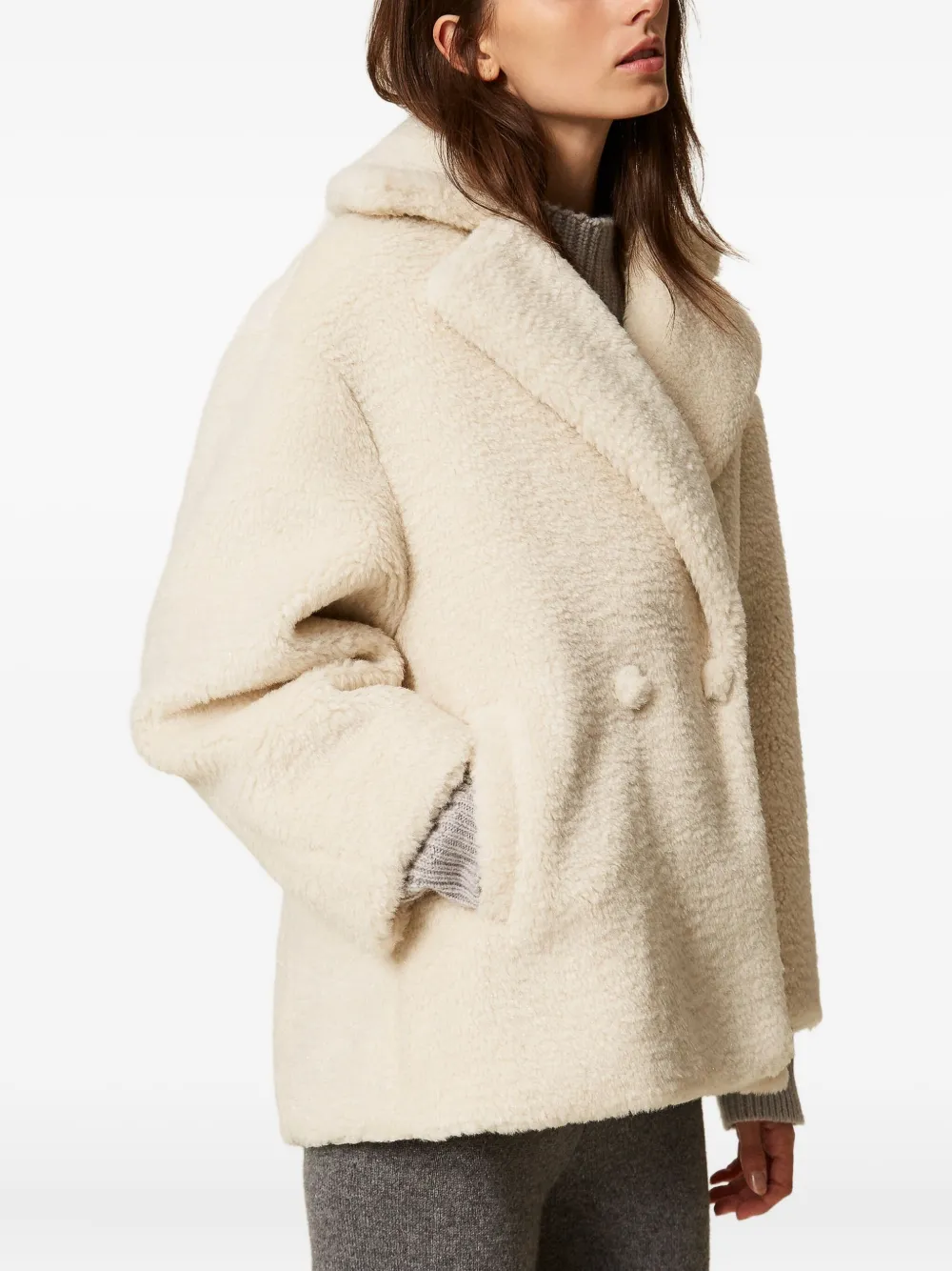 TWINSET Jas met dubbele rij knopen Beige