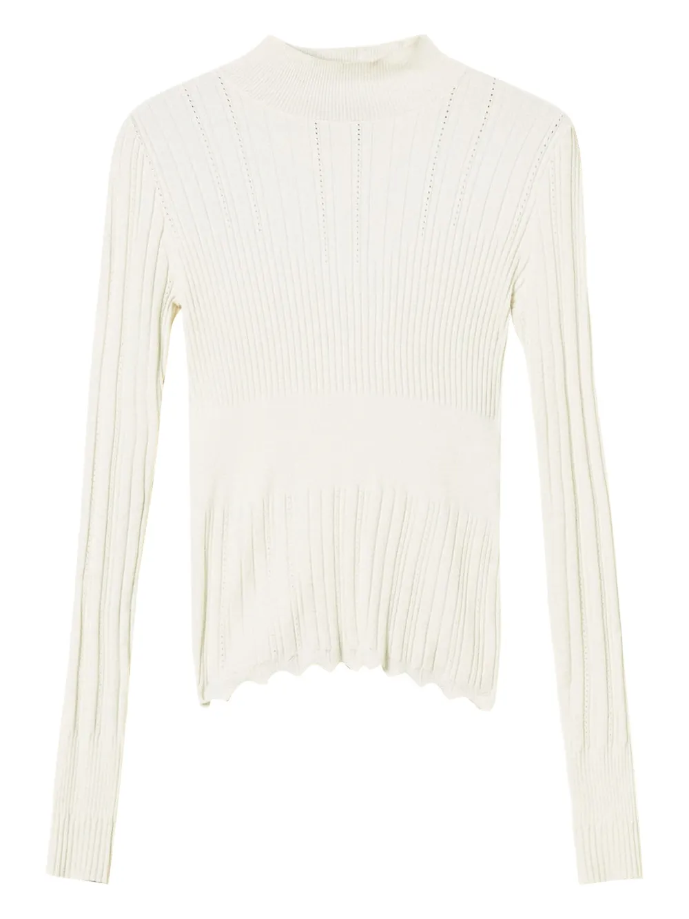 TWINSET Top con orlo a smerlo - Bianco