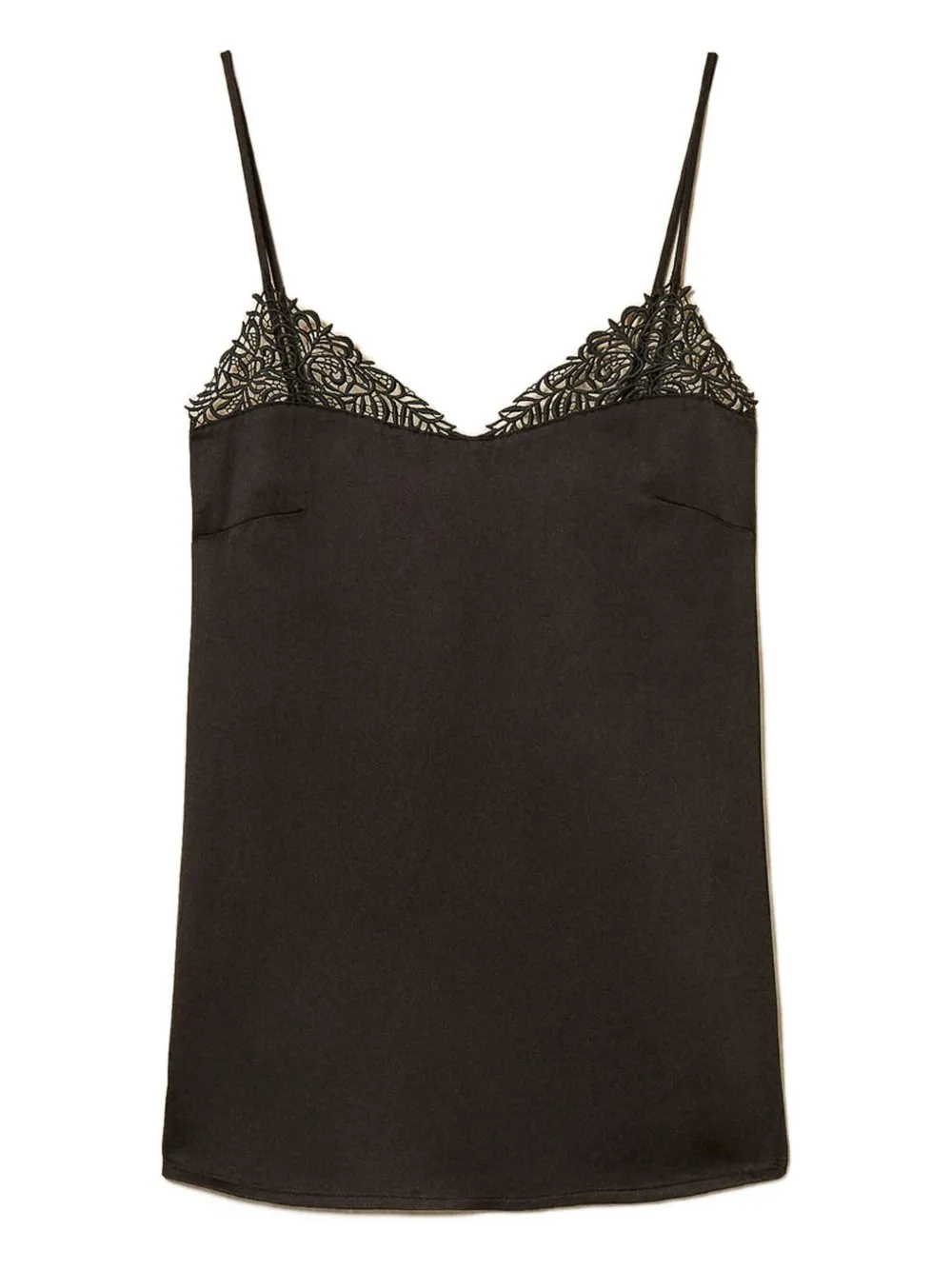 TWINSET Top met afwerking van kant Zwart