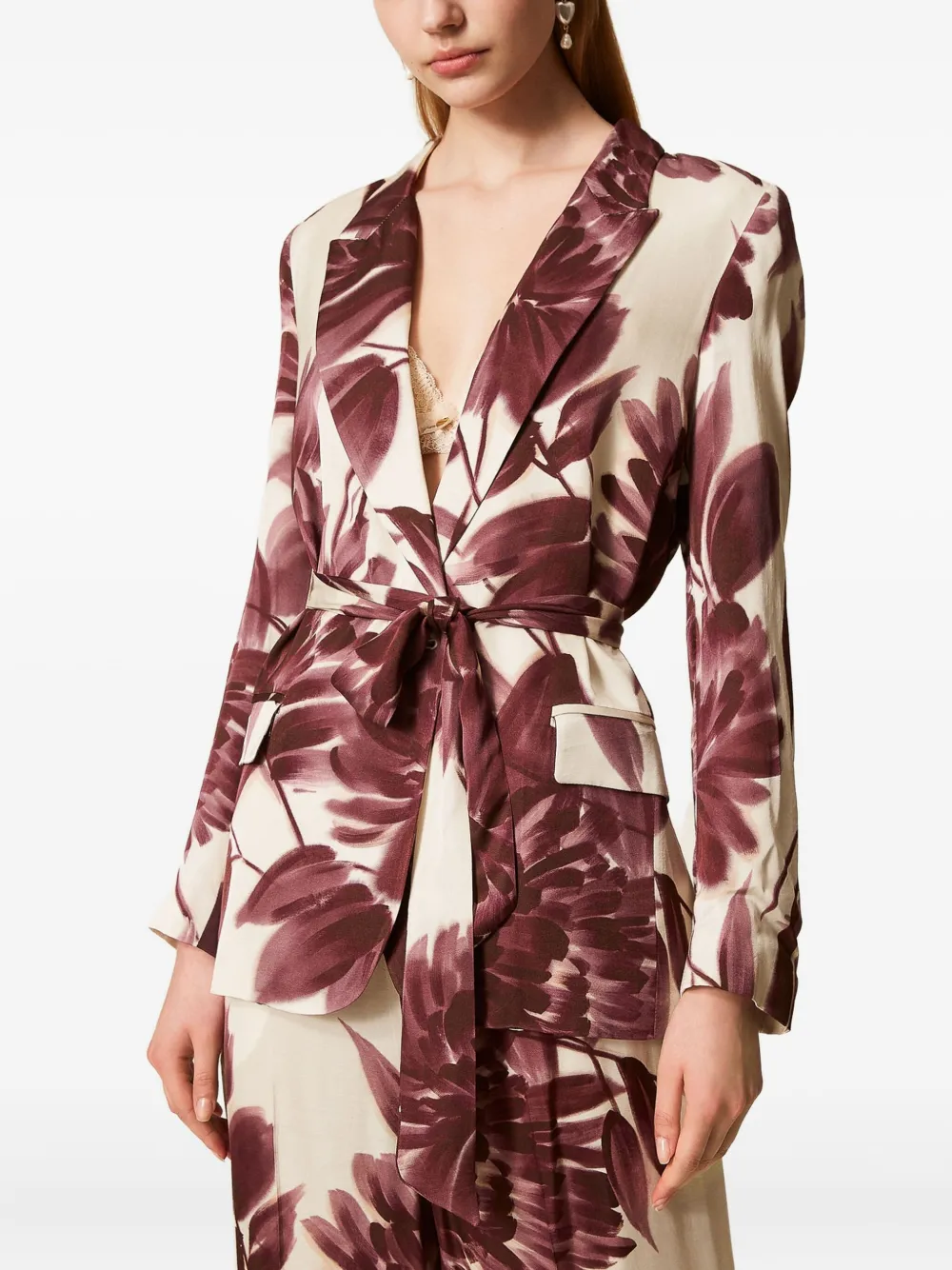 TWINSET Blazer met bloemenprint Rood