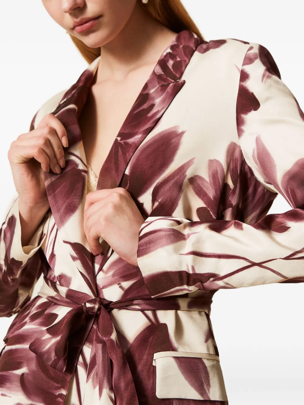 TWINSET Blazer met bloemenprint Rood