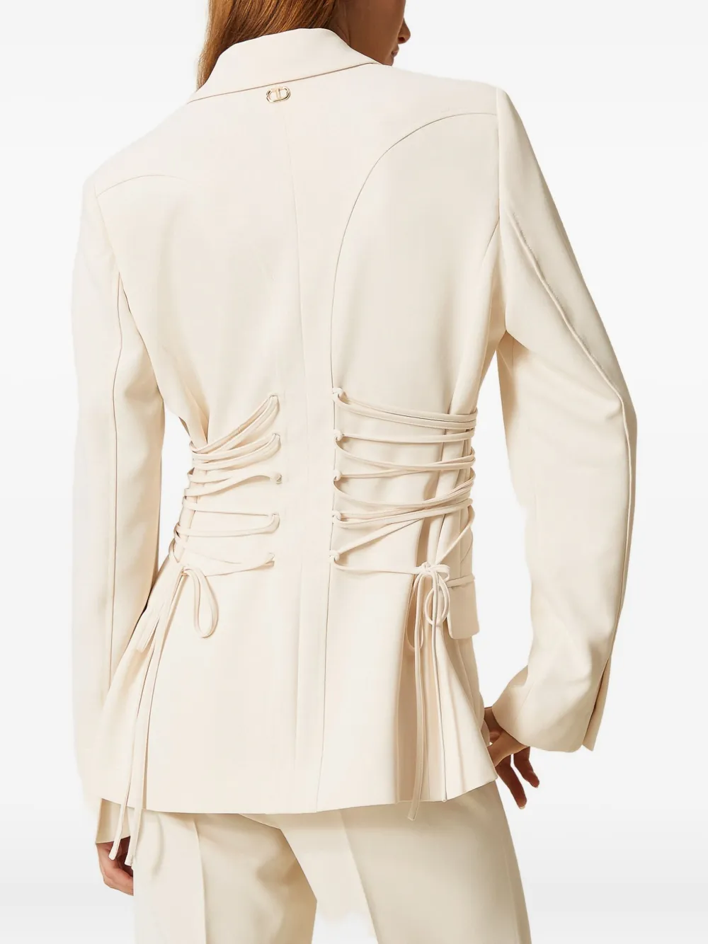 TWINSET Blazer met knopen en veters Beige