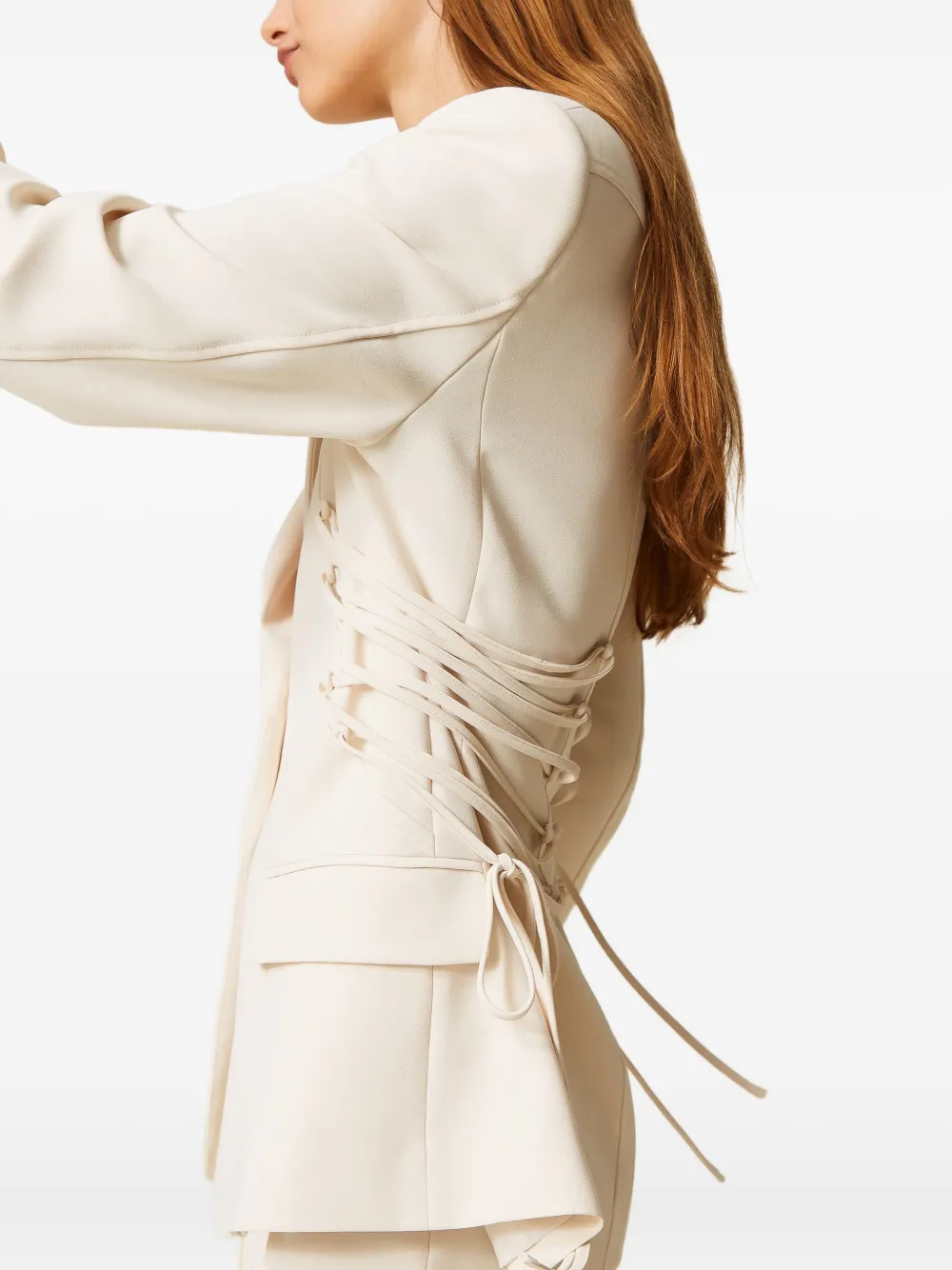 TWINSET Blazer met knopen en veters Beige