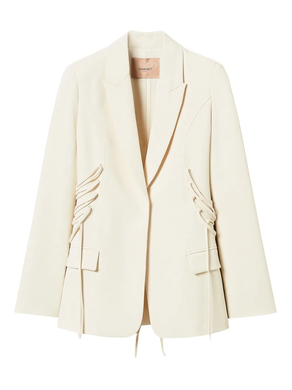 TWINSET Blazer met knopen en veters Beige