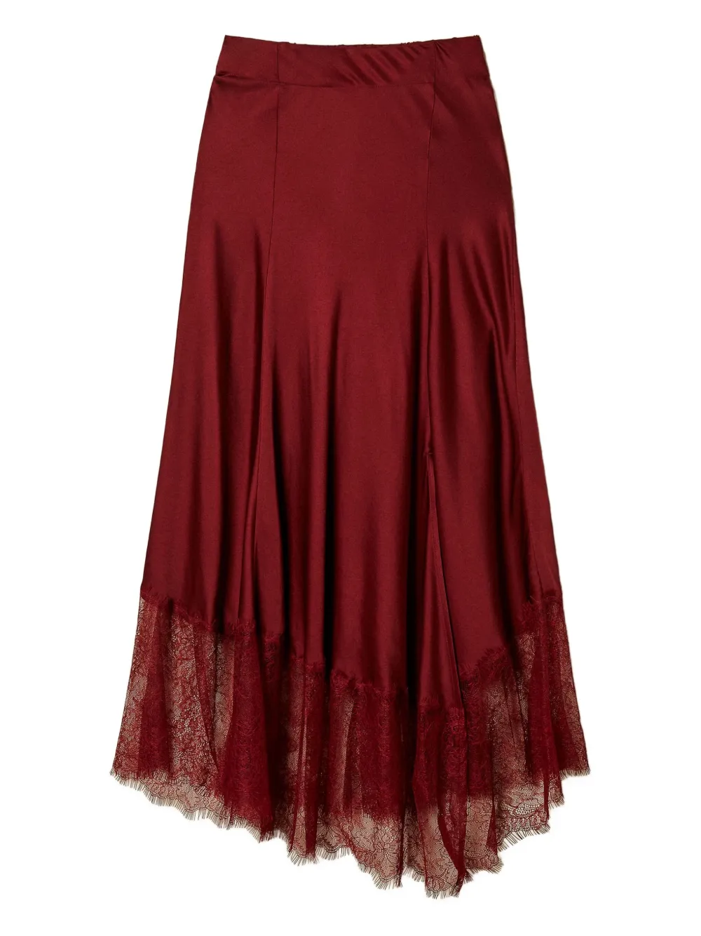 TWINSET Midi-rok met afwerking van kant Rood