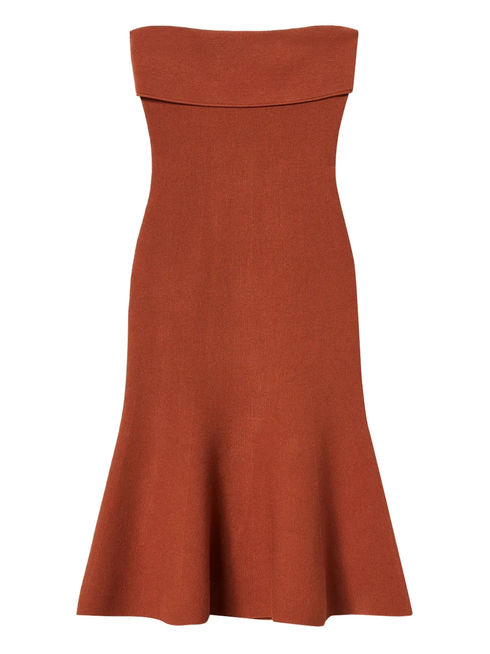 TWINSET Strapless flared mini-jurk Bruin
