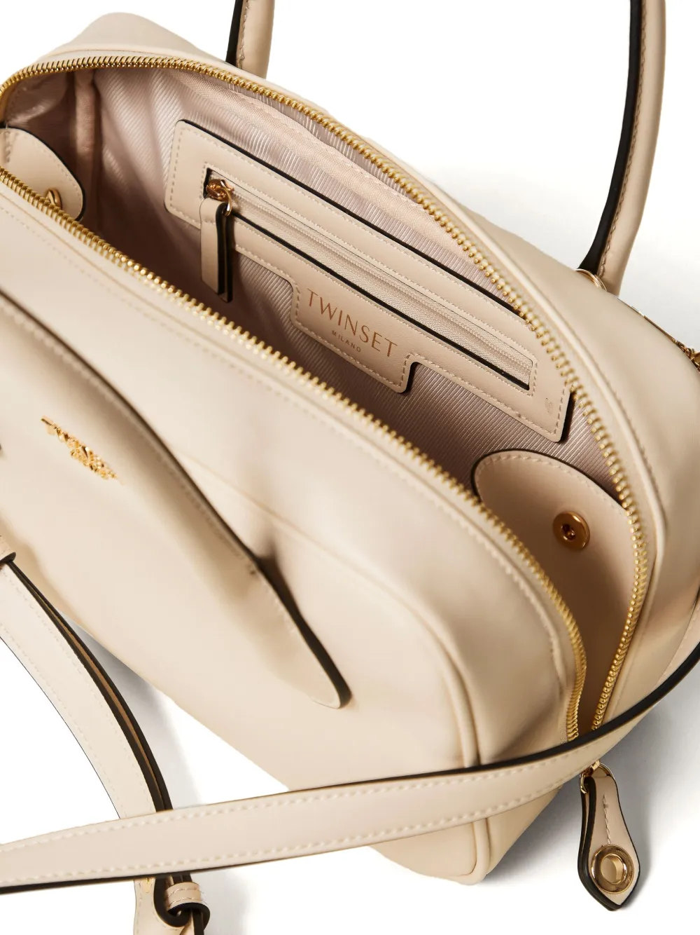 Twinset Top-handle Zip-fastening Bag In Neutral