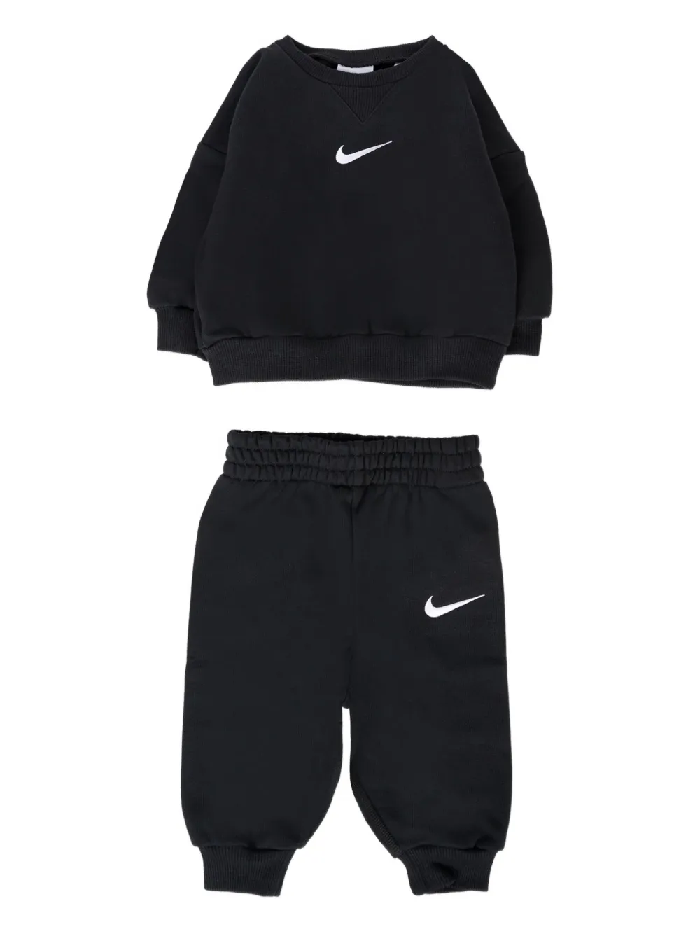 Nike Logo-embroidered Tracksuit Set In Black