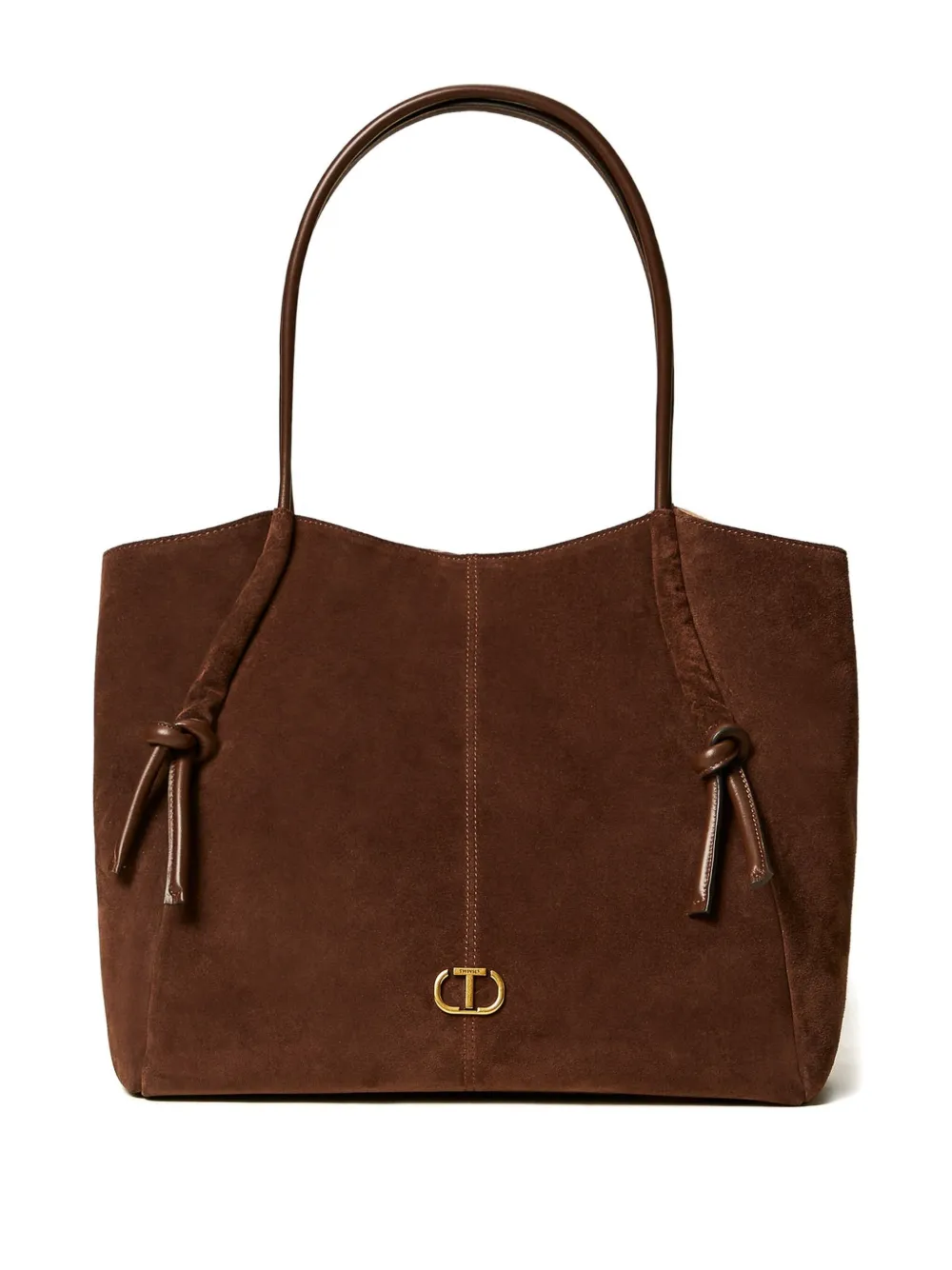 TWINSET knotted suede tote bag | Brown | Image 1