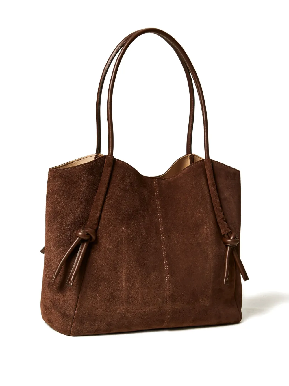 TWINSET Geknoopte suède shopper - Bruin