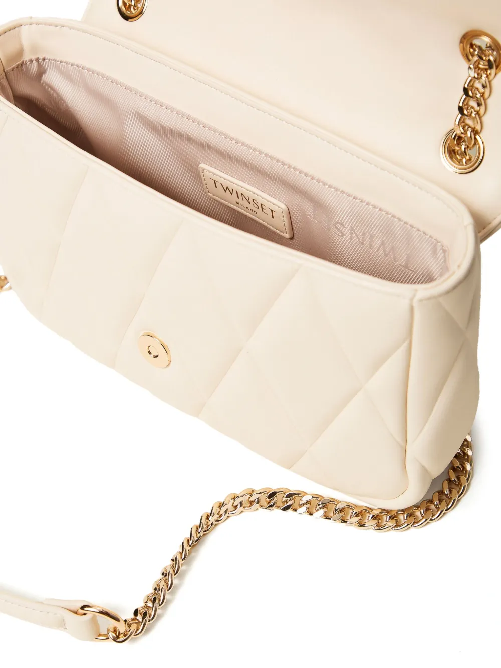 Twinset Audrey Quilted Chain Shoulder Bag In Neutral