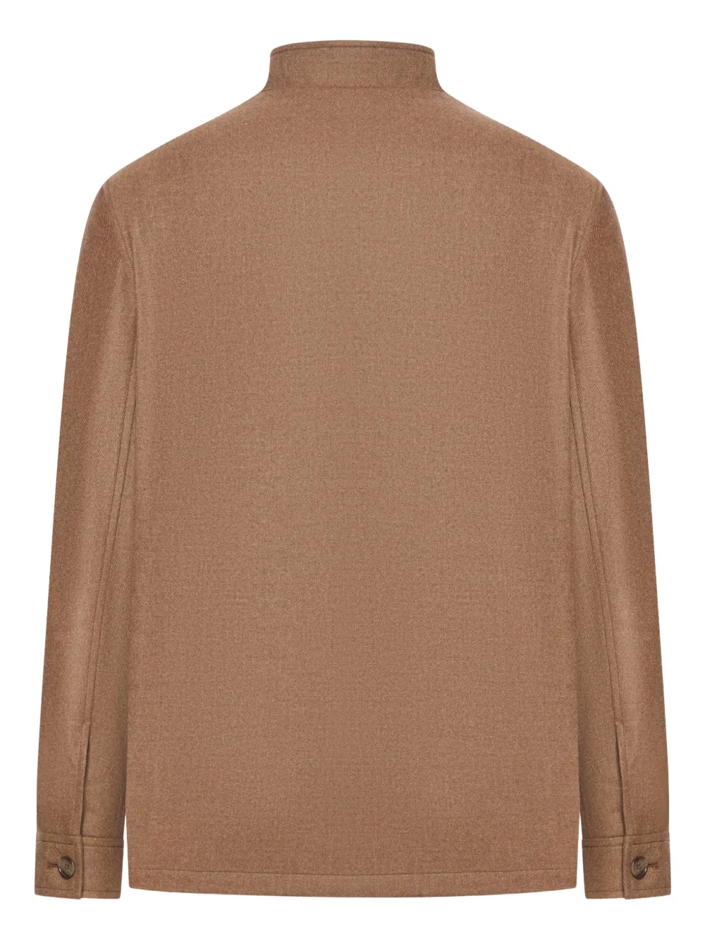 Tagliatore high-neck buttoned wool jacket Bruin
