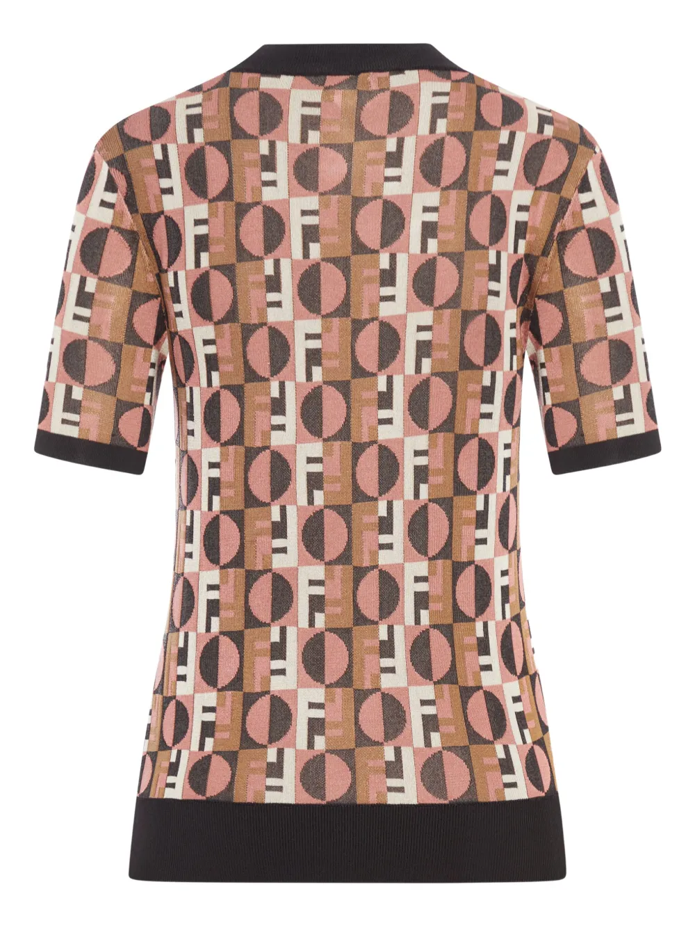 Fendi Three-dimensional Jacquard Sweater With Geometric Pattern In Brown