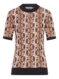 FENDI geometric jacquard T-shirt - Brown