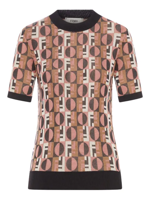 FENDI geometric jacquard T-shirt