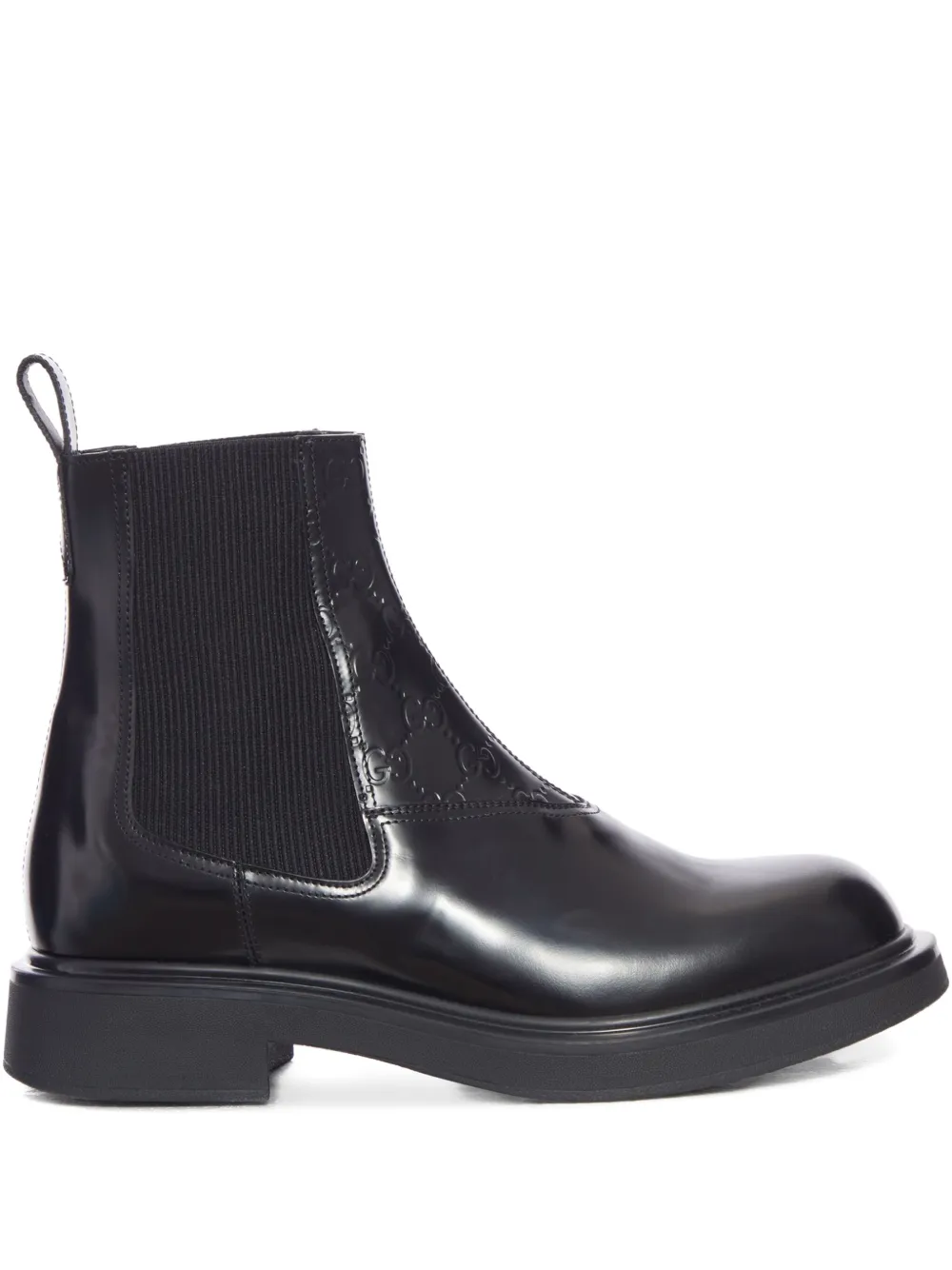 Gucci GG-pattern leather ankle boots | Black | Image 1