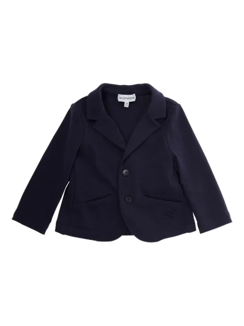 Emporio Armani Kids embroidered-logo two-button blazer