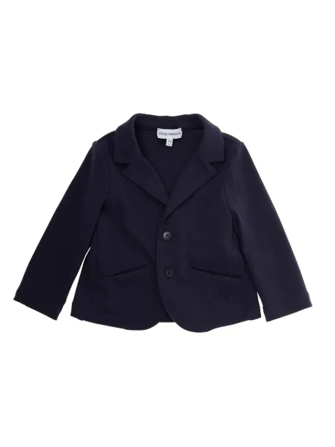 Emporio Armani Kids embroidered-logo two-button blazer