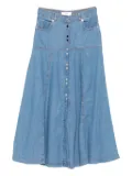Ba&Sh Laddie button-front denim midi skirt - Blue