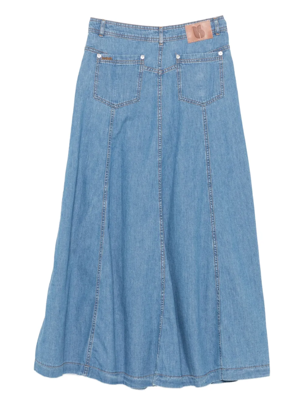 Ba&Sh Laddie button-front denim midi skirt - Blauw
