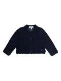 Emporio Armani Kids ruffled open-knit cardigan - Blue
