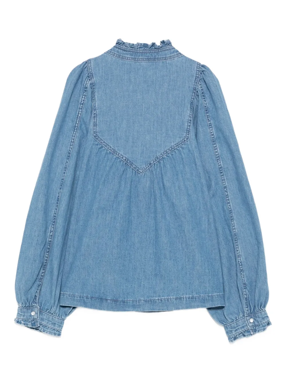 Ba&Sh Lay ruffled denim blouse - Blauw