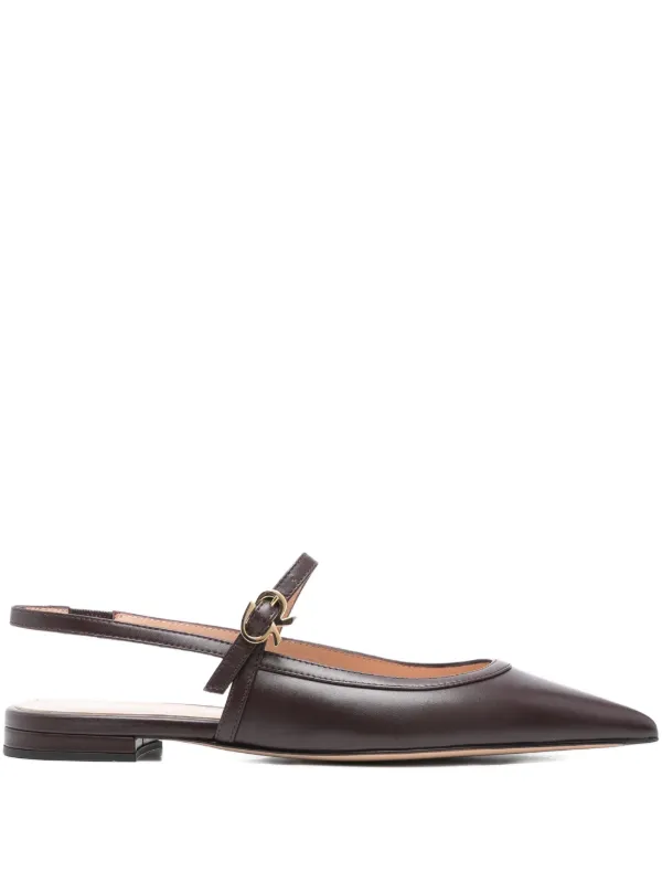 Gianvito Rossi バックルストラップ フラットシューズ | レッド
