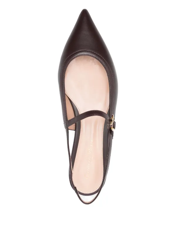 Gianvito Rossi バックルストラップ フラットシューズ | レッド