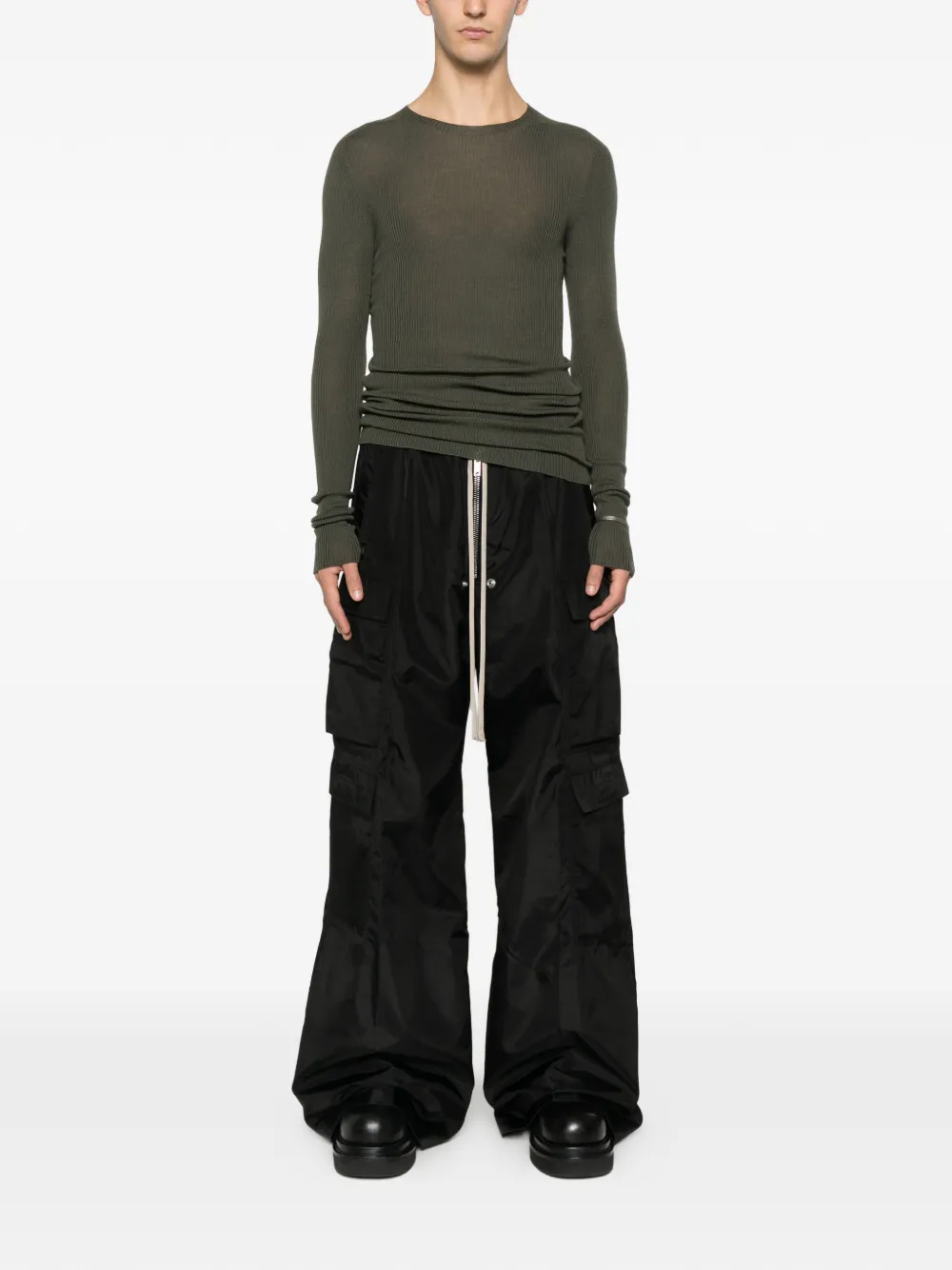 Rick Owens ribbed-knit T-shirt - Groen