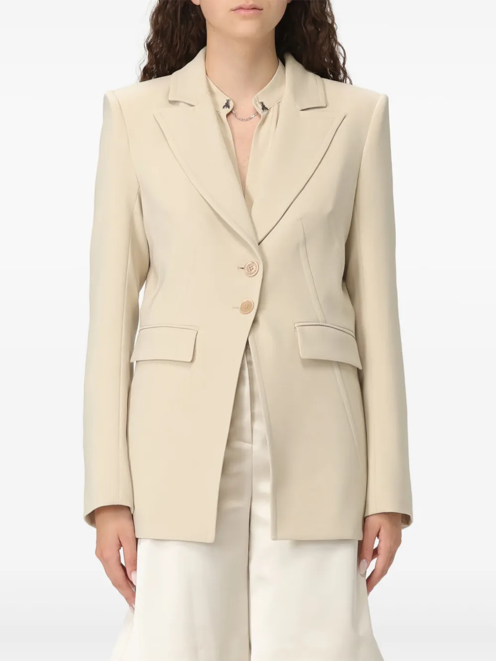 Patrizia Pepe padded-shoulder jacket | Neutrals | Image 1