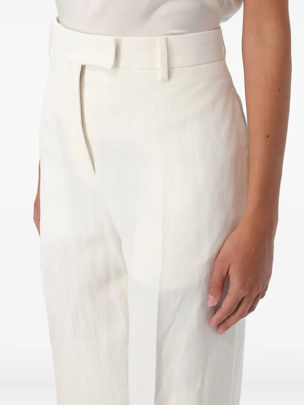 Ferragamo Broek met plooi Wit