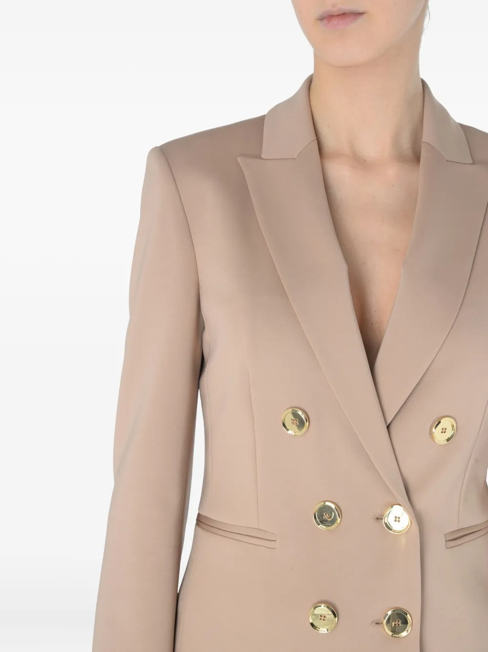 Pinko Double-breasted Blazer In Neutral