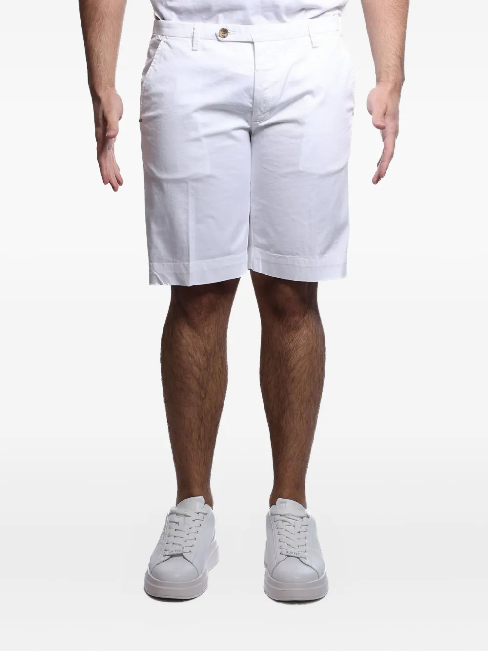 Entre Amis Stretch-cotton Shorts In White
