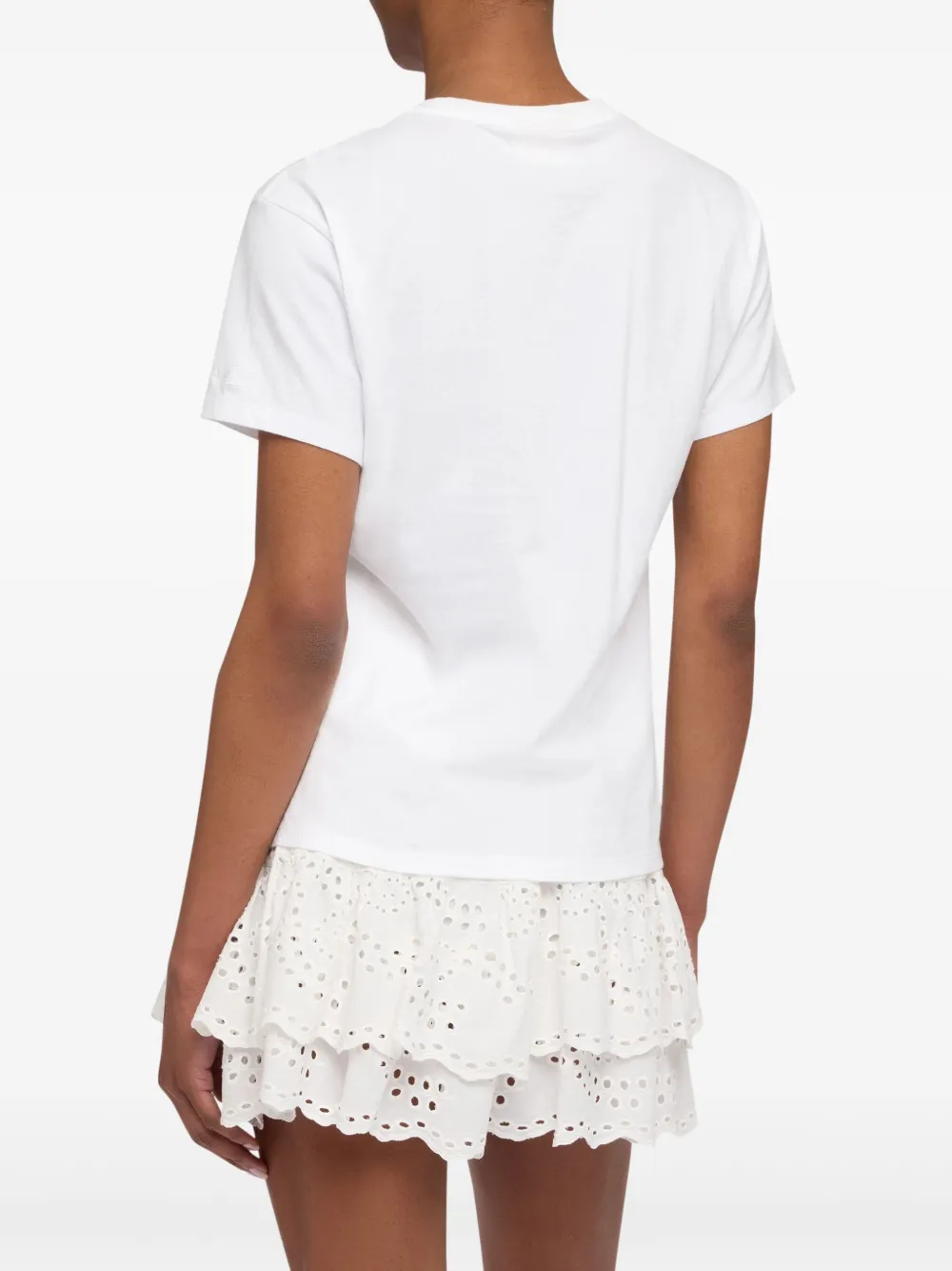 Mc2 Saint Barth Emilie Cocktail-embellished T-shirt In White
