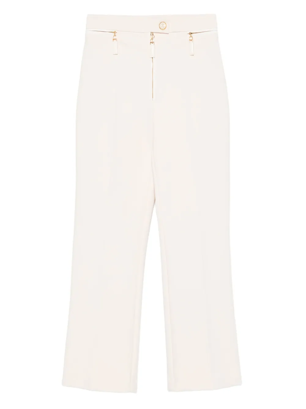 Elisabetta Franchi zip-detailing straight trousers | Neutrals | Image 1