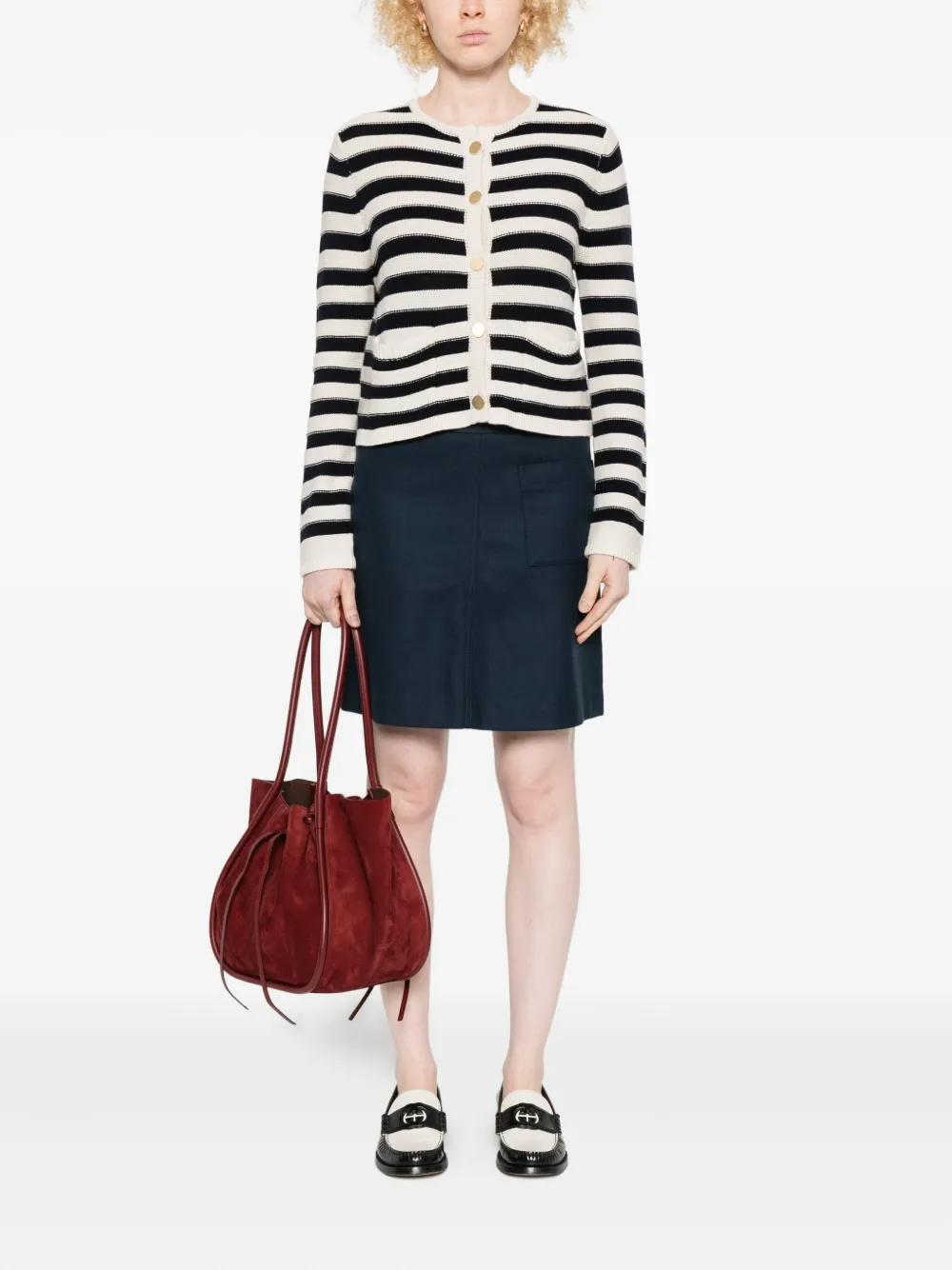 Allude striped button cardigan | Cardigans | Image 2