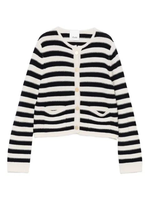 Allude striped button cardigan