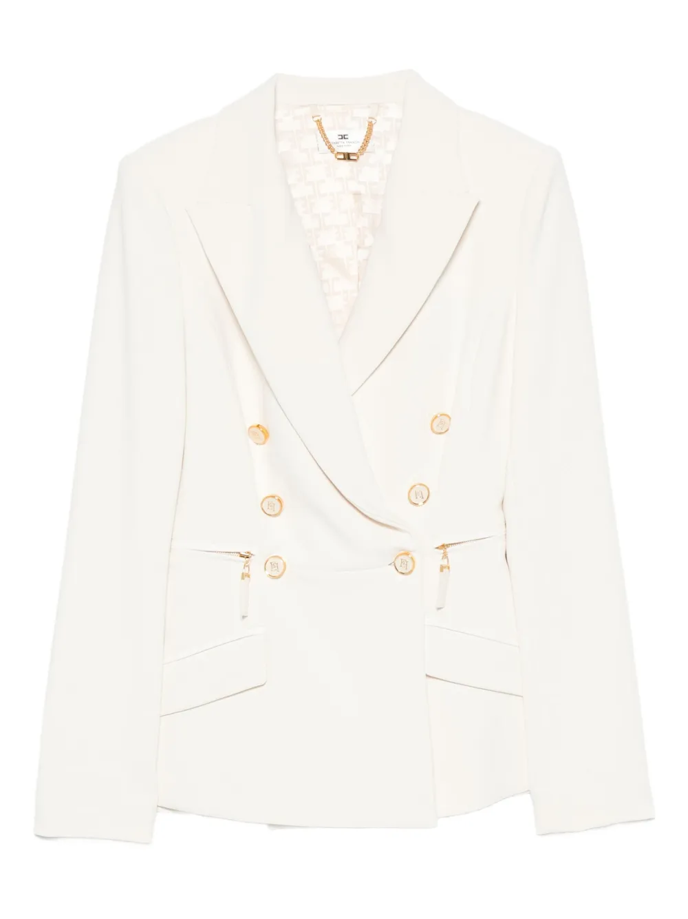 Elisabetta Franchi double-breasted buttoned blazer - Neutrals