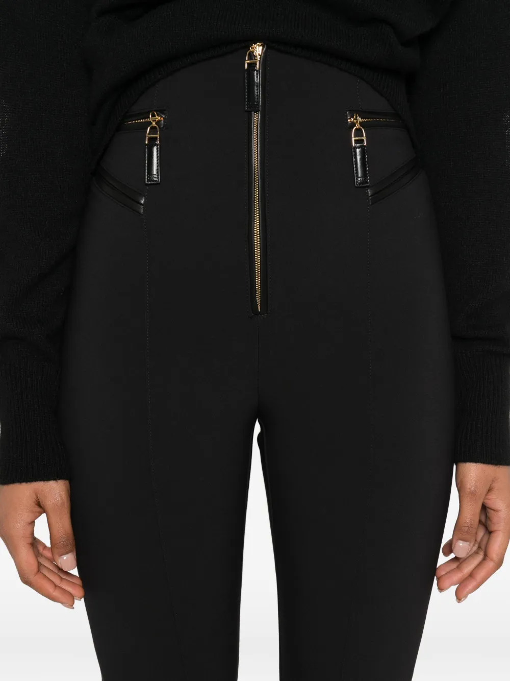 Elisabetta Franchi zip-detail straight trousers Zwart