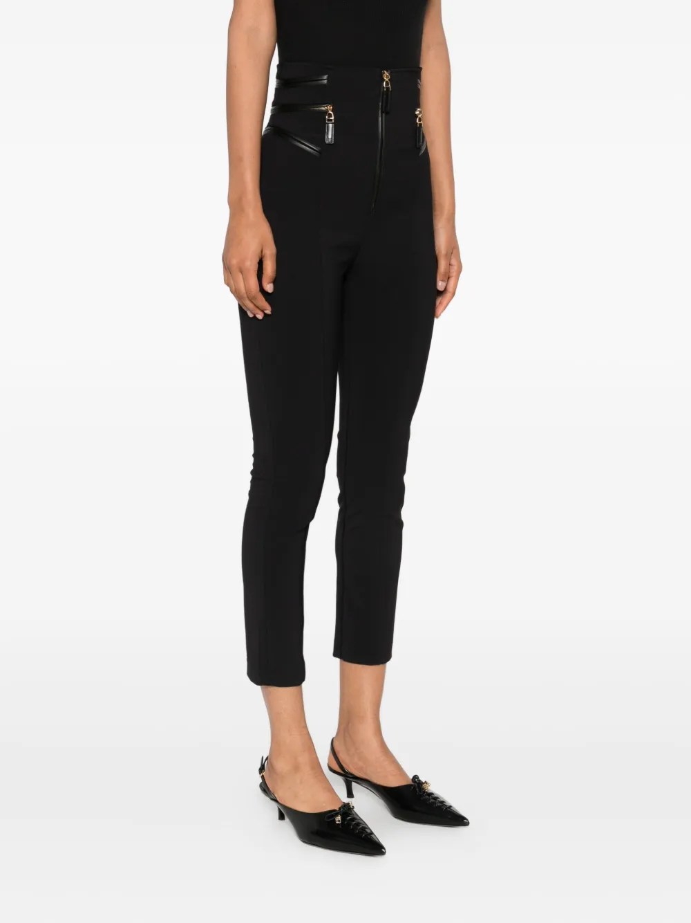 Elisabetta Franchi zip-detail straight trousers Zwart