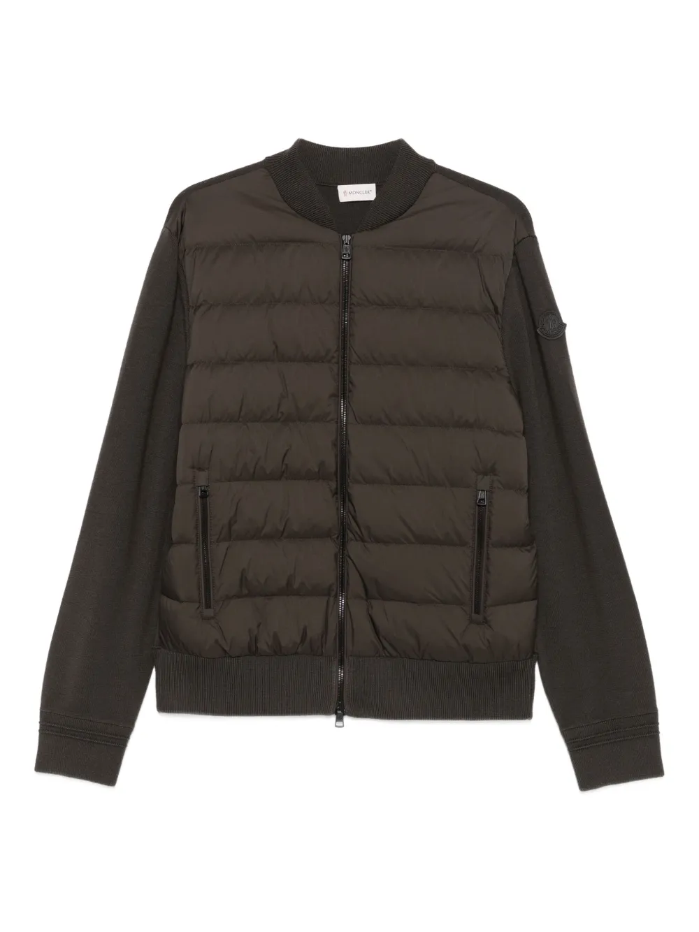 Moncler quilted wool-sleeve jacket | Brown | Image 1