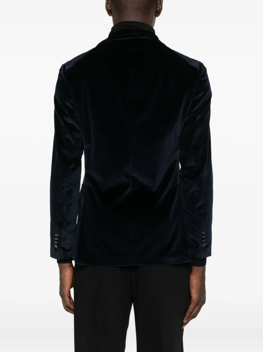 Tagliatore velvet two-button jacket Blauw