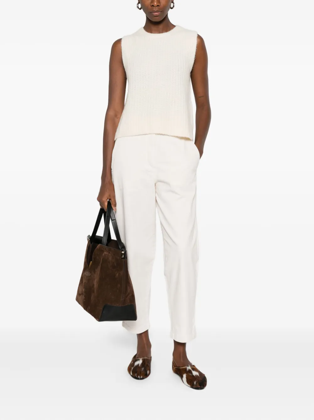 Marc O'Polo Ribgebreide spencer Beige