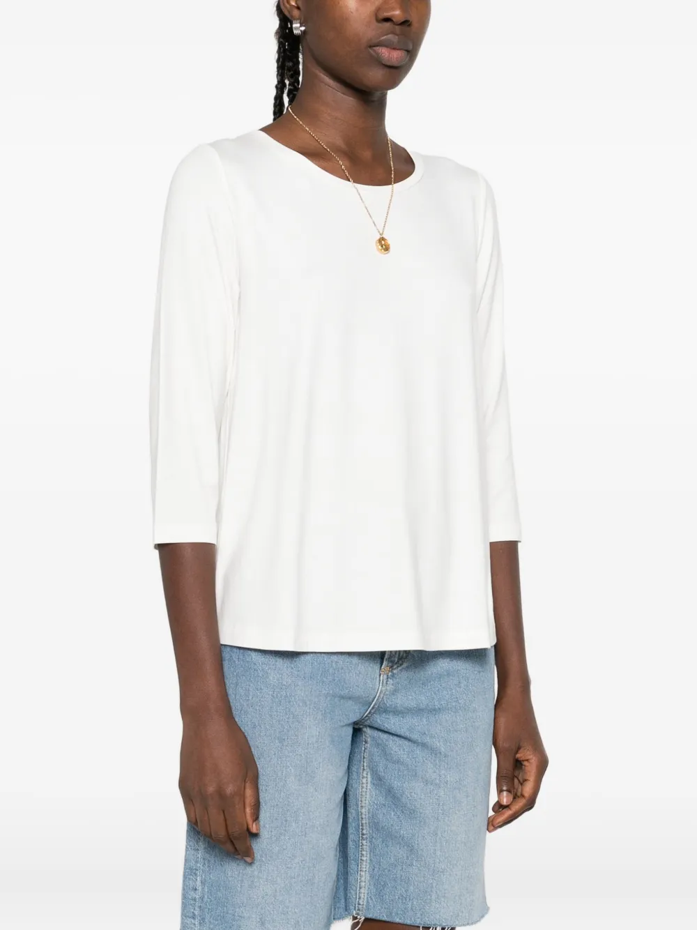 Marc O'polo Three-quarter Sleeve Top In White