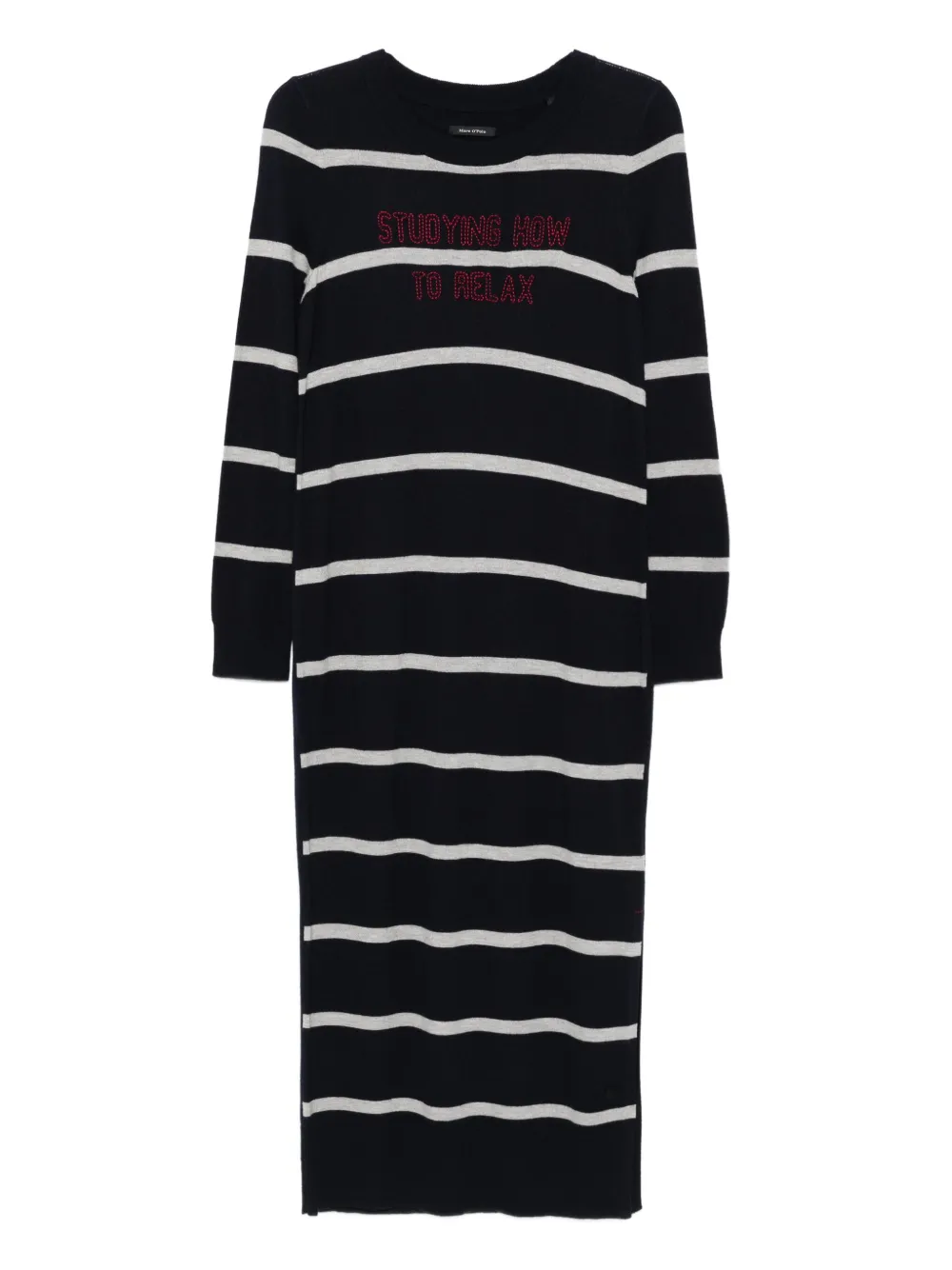 Marc O'Polo stripe-pattern crew-neck midi dress | Blue | Image 1