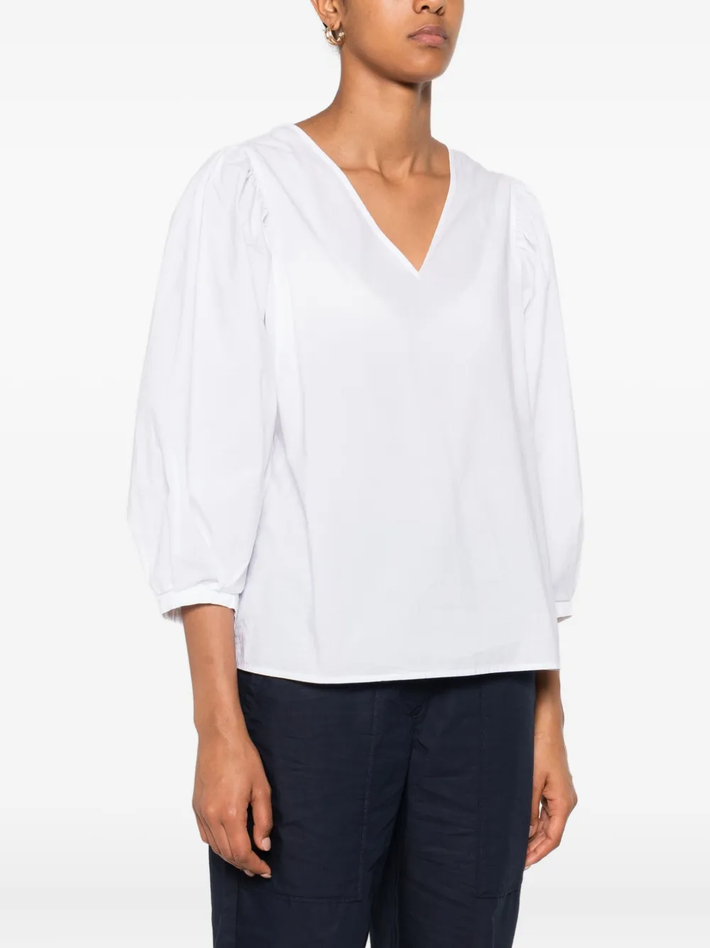 Marc O'Polo Blouse met V-hals Wit