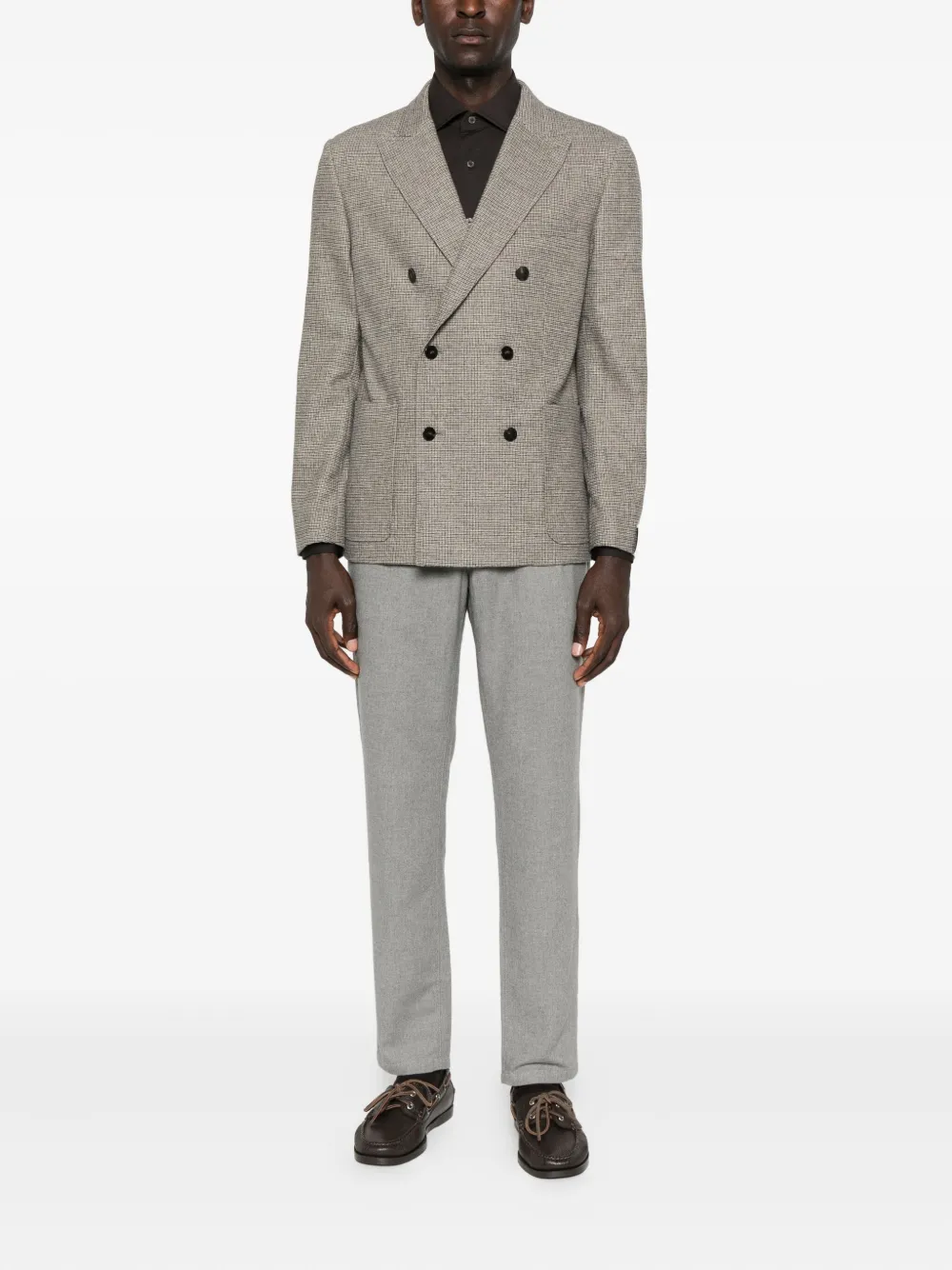 Marc O'Polo pleated-detail tapered trousers - Grijs