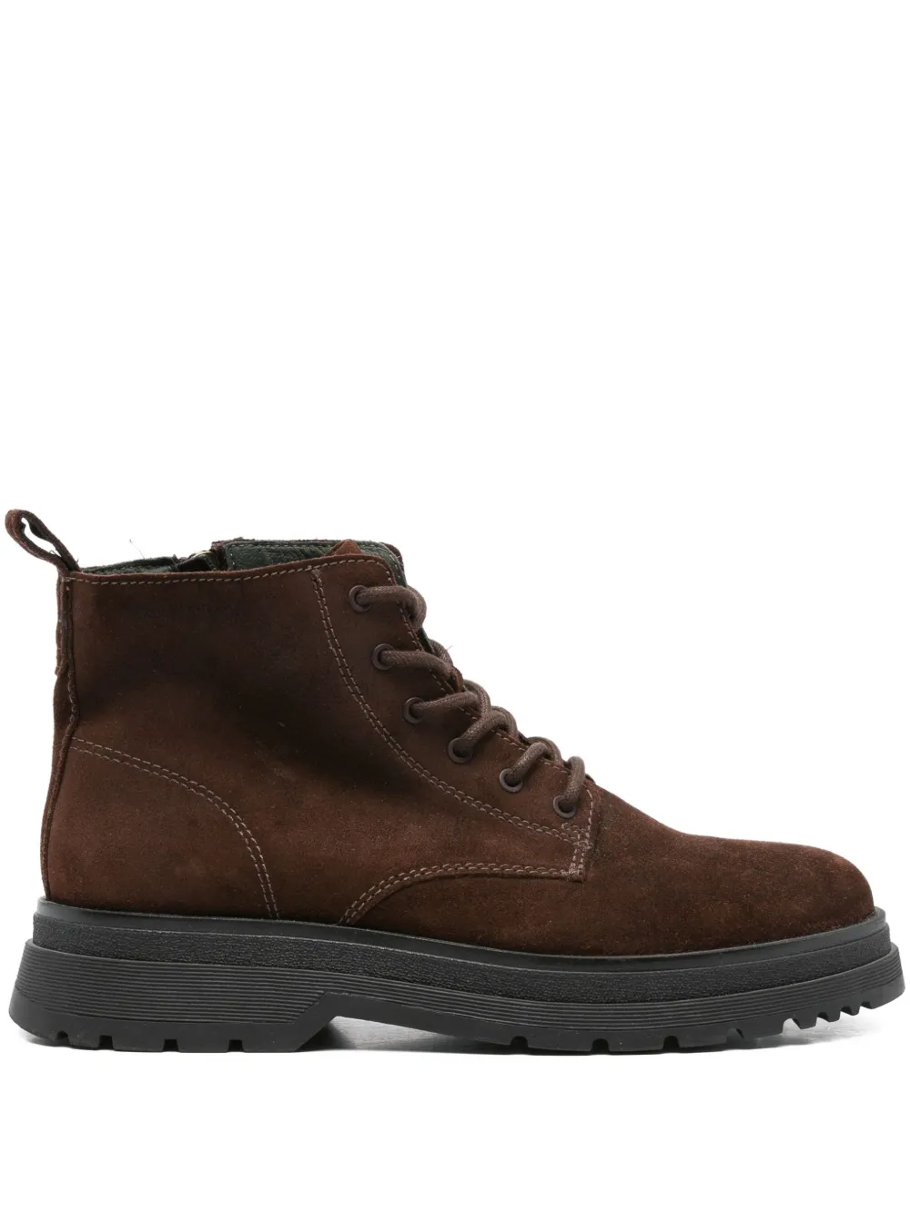 Marc O'Polo lace-up suede biker boots Brown